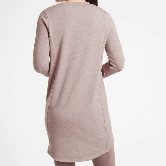 Athleta Balance Dress French Terry Athleisure Long Sleeve Mauve Size Small - Picture 3 of 15